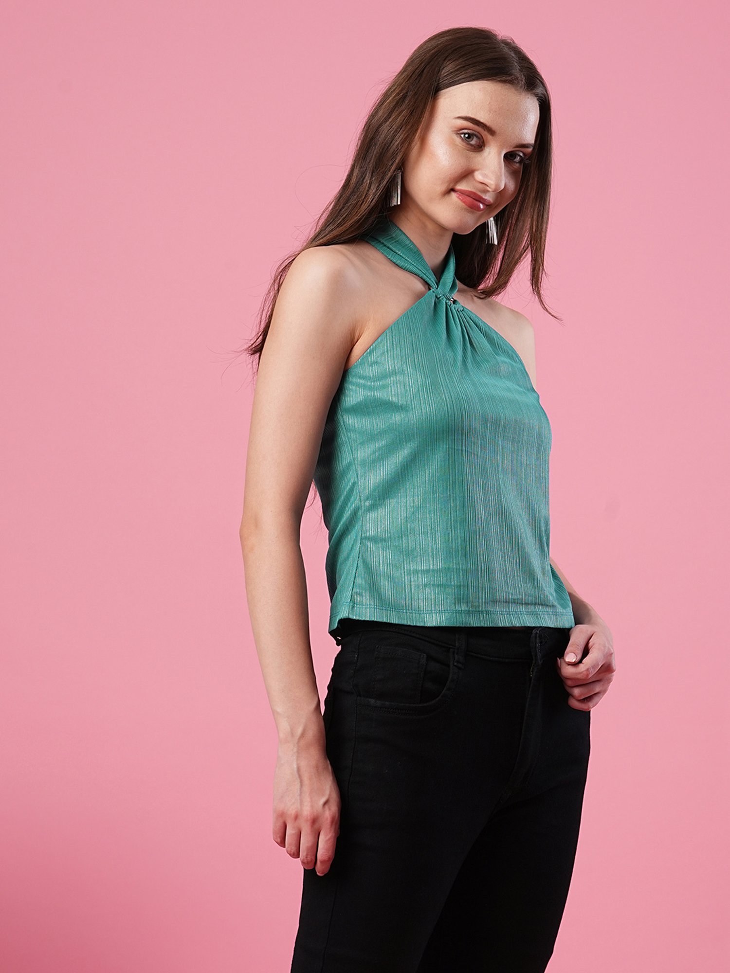 Globus Teal Regular Fit Top