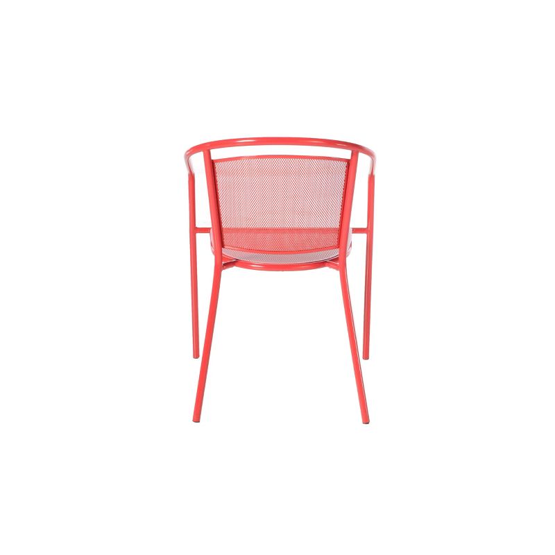 Wrought Iron Martini 3pc Dining Bistro Set with Round Table & 2 Stackable Chairs - Alfresco Home