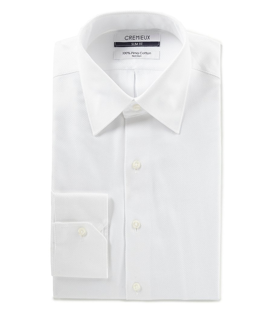 Psycho Bunny Non-Iron Modern Fit Spread Collar Solid Dress Shirt
