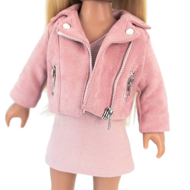 I'M A GIRLY Light Pink Faux Suede Jacket Outfit - Fits I'M A GIRLY 18" Fashion Doll