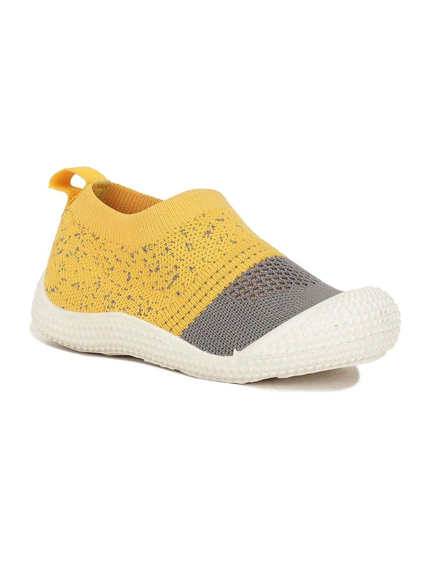 Bubblegummers by Bata Kids Grey & Yellow Casual Slip-Ons