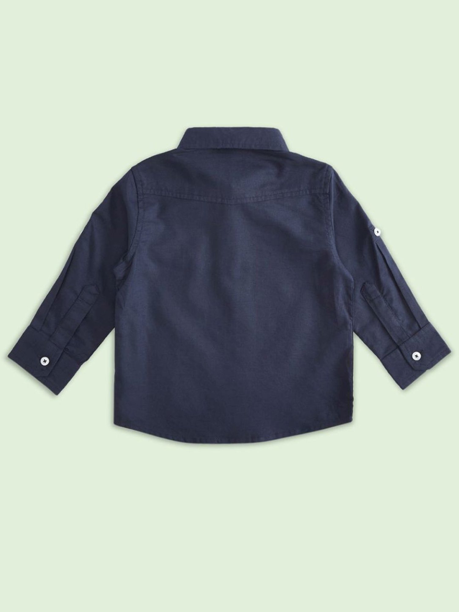 Pantaloons Baby Navy Cotton Regular Fit Full Sleeves Shirt
