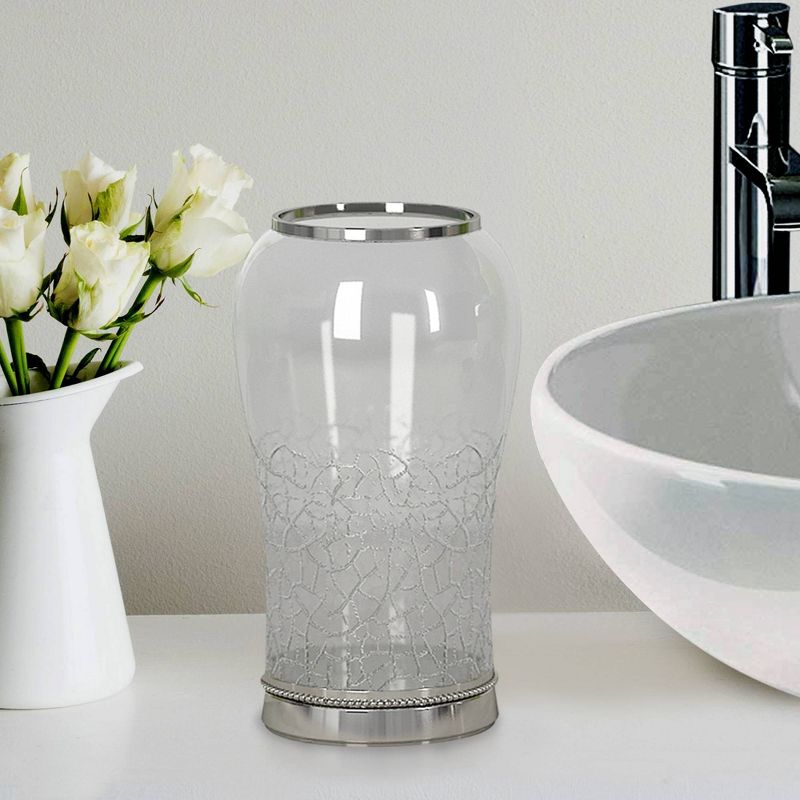 4pc Coyote Metal/Glass Bath Accessory Set for Vanity Counter Tops Clear - Nu Steel