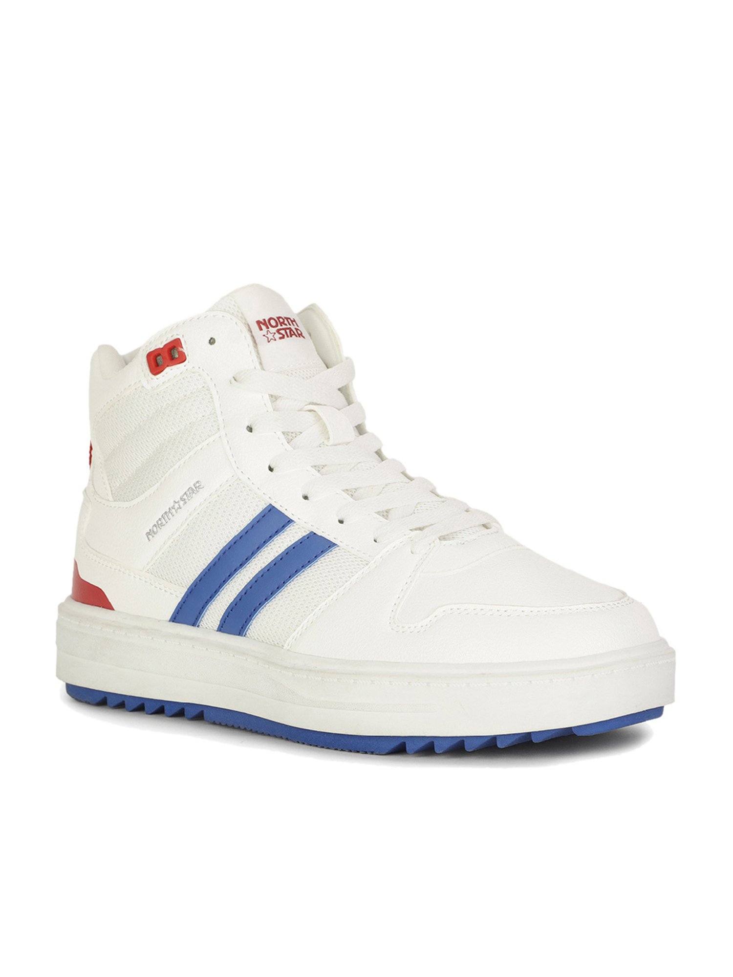 North Star by Bata Men's White Ankle High Sneakers