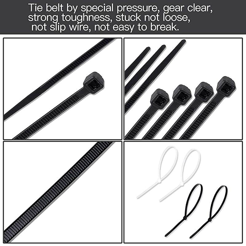 Zip Ties Nylon Self Locking Wire Tie 4 inch 200 Pieces White