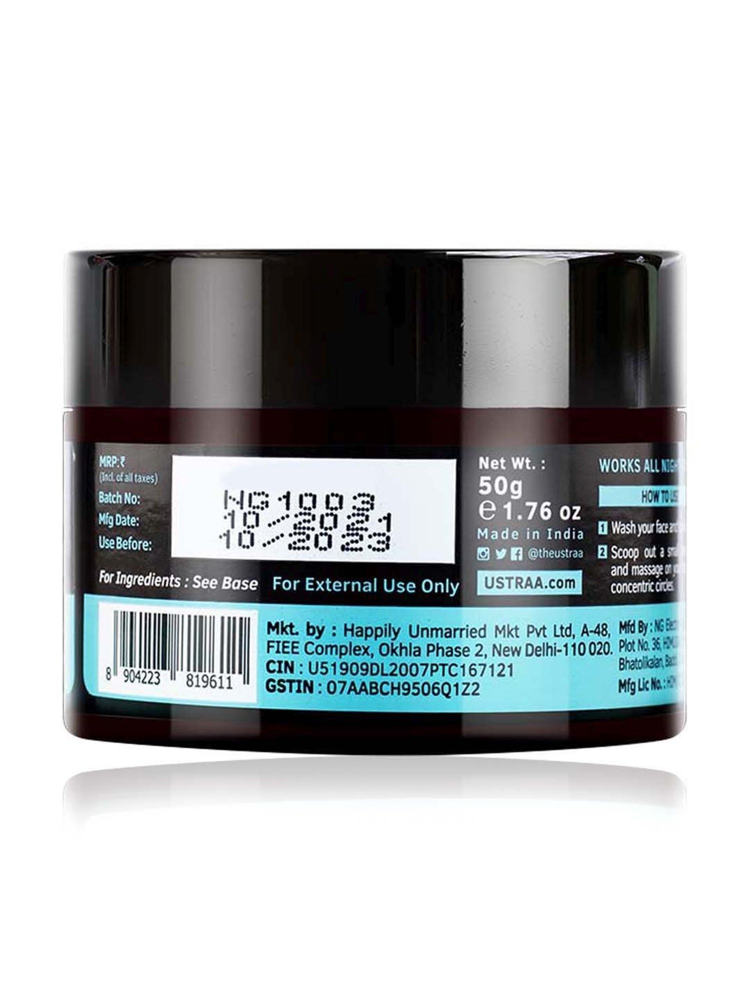 Ustraa Night Cream - De-tan and Anti-aging - 50 gm & Face Wash For Dry Skin - 200 gm