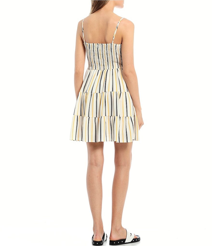 B. Darlin Spaghetti Strap Smocked Waist Striped Dress