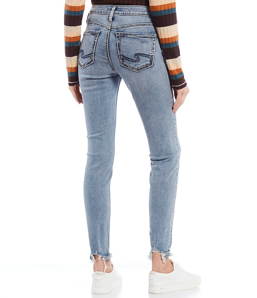 Silver Jeans Co. Suki Frayed Hem Skinny Jeans