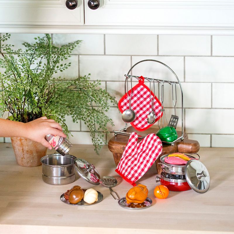  Fat Brain Toys Little Chef Stainless Steel Kitchen Set 25 pcs FB372-1