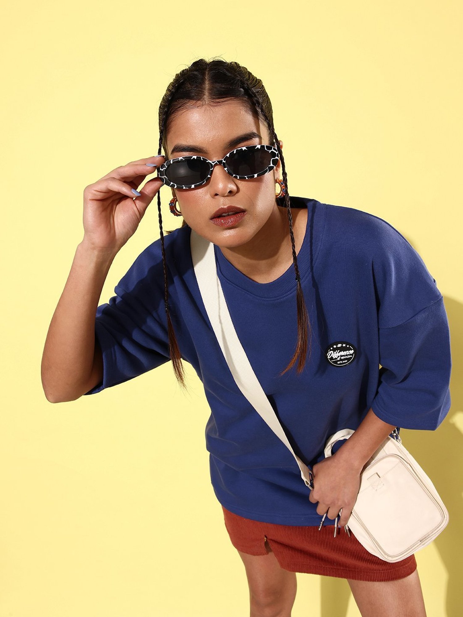 Difference of Opinion Blue Fleece Oversized Sweatshirt