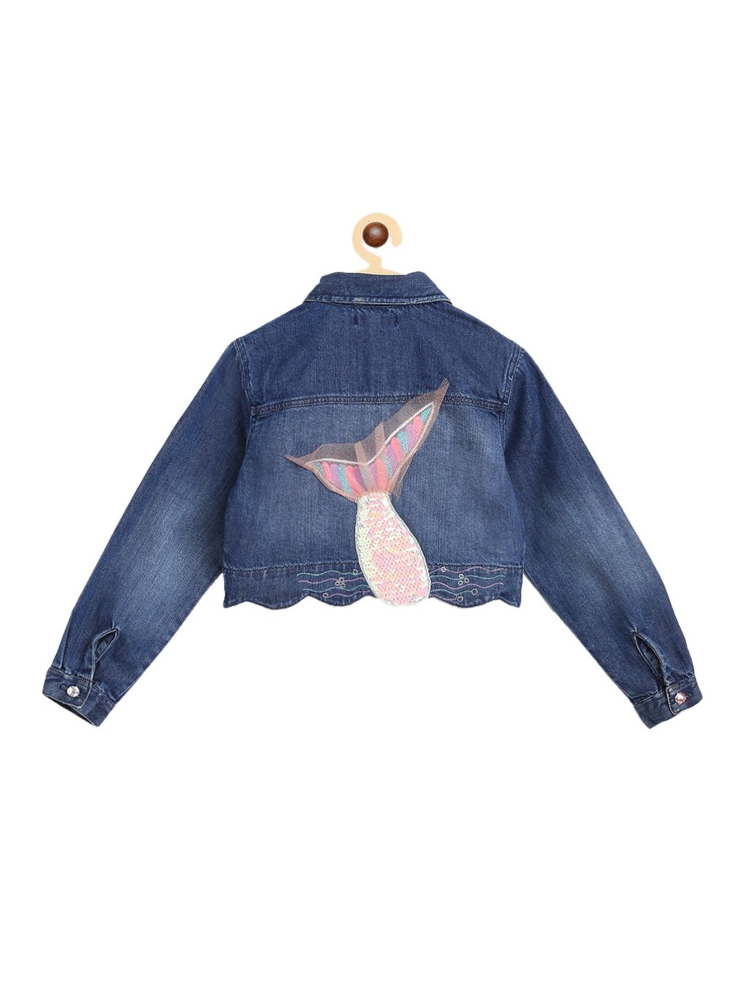 Nauti Nati Kids Blue Solid Jacket