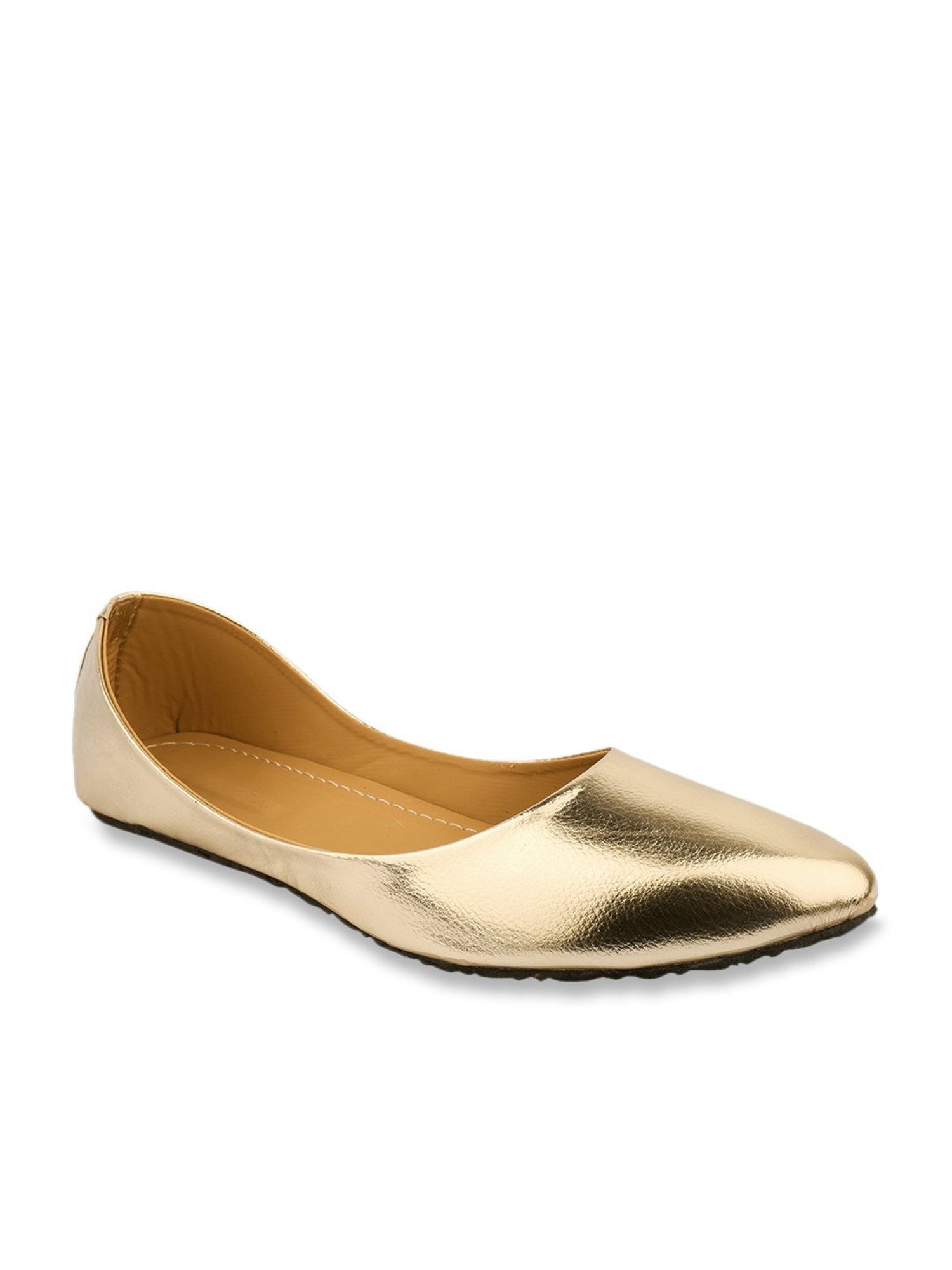 Desi Colour Women's Golden Flat Ballets