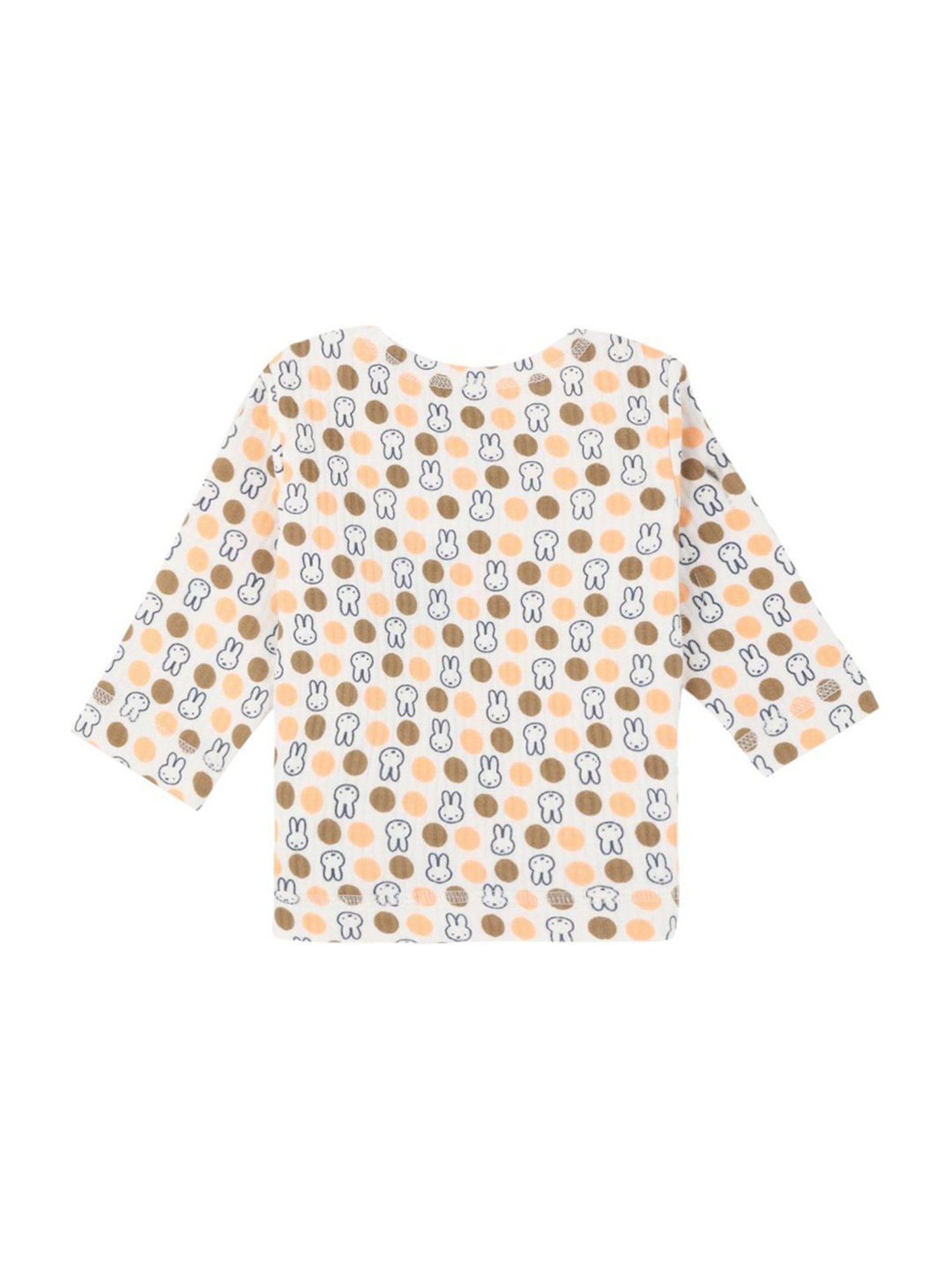 Bodycare Kids White & Brown Cotton Printed Full Sleeves T-Shirt Set