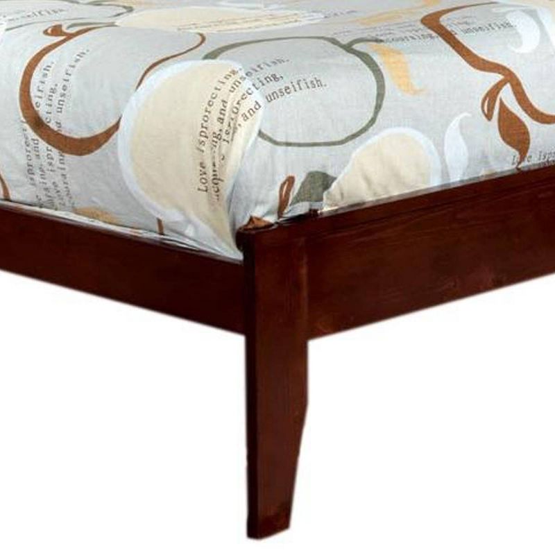 Twin Transitional Mission Bed with Style Panel Headboard Brown - Benzara