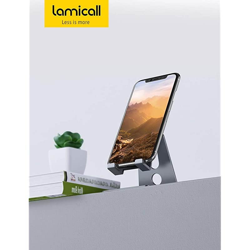 Adjustable Cell Phone Stand  Phone Stand Update Version Cradle Dock Holder Compatible with iPhone Xs XR 8 X 7 6 6s Plus SE 5 5s 5c Charging Accessories Desk Android Smartphone Gray