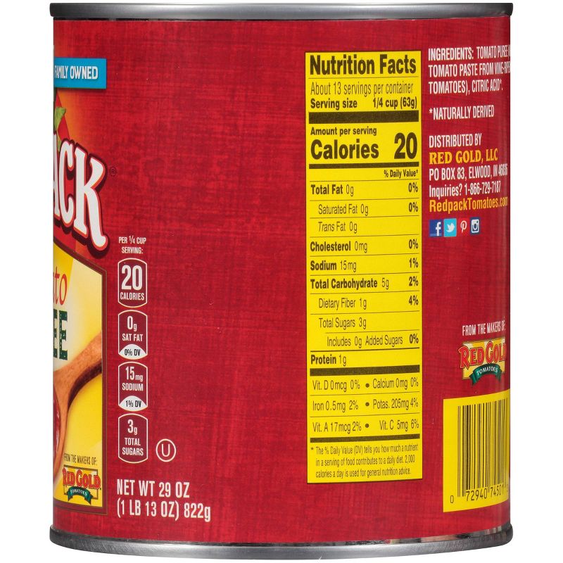 Red Pack Tomato Puree No Additives 29oz