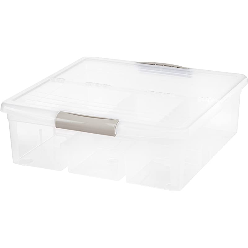 MCBLMB Large Divided Media Storage Box Clear