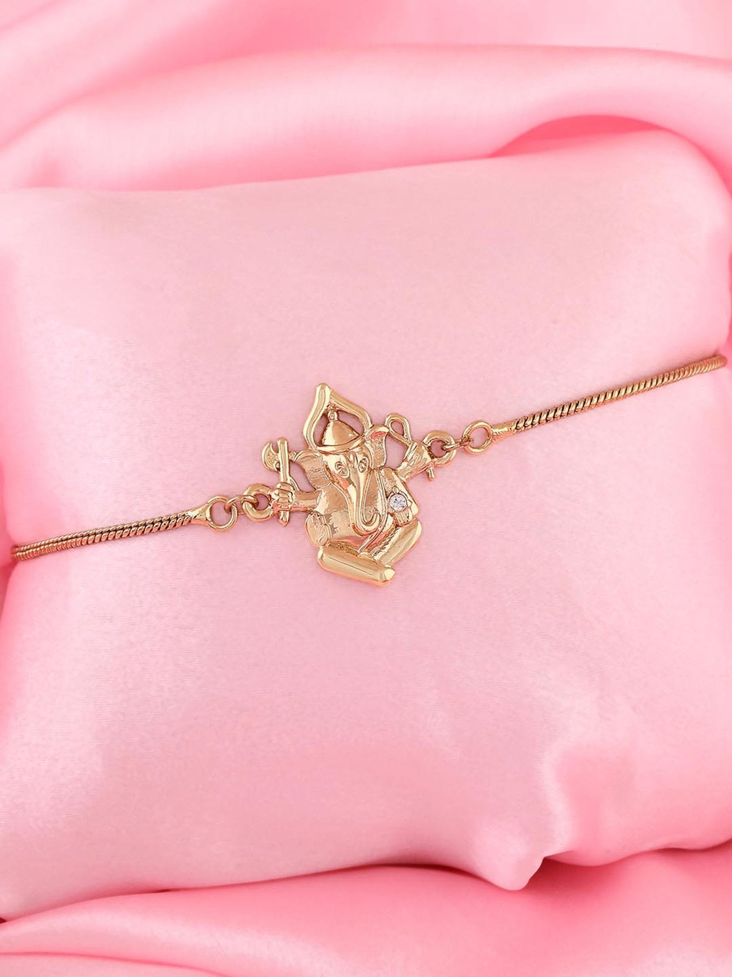 Estele Gold-Plated Sacred Ganapati Bracelet for Women