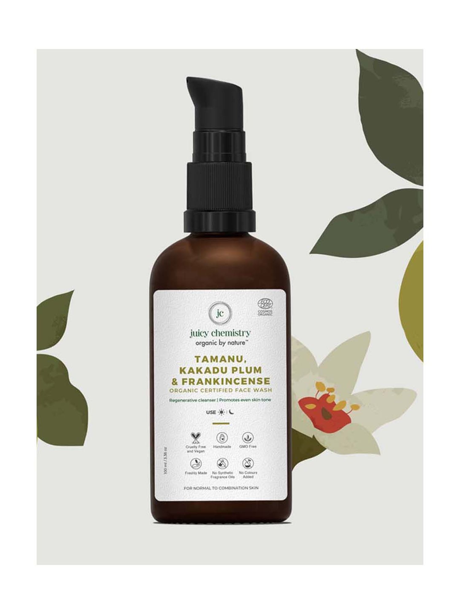 Juicy Chemistry Organic Tamanu Kakadu Plum & Frankincense Face Wash - 100 ml