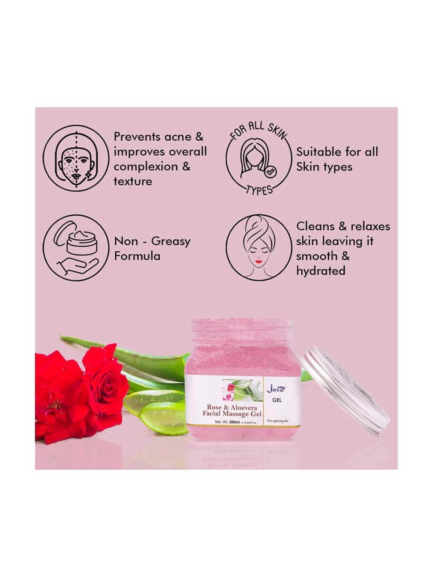 Rose & Aloevera Facial Massage Gel - 380 ml