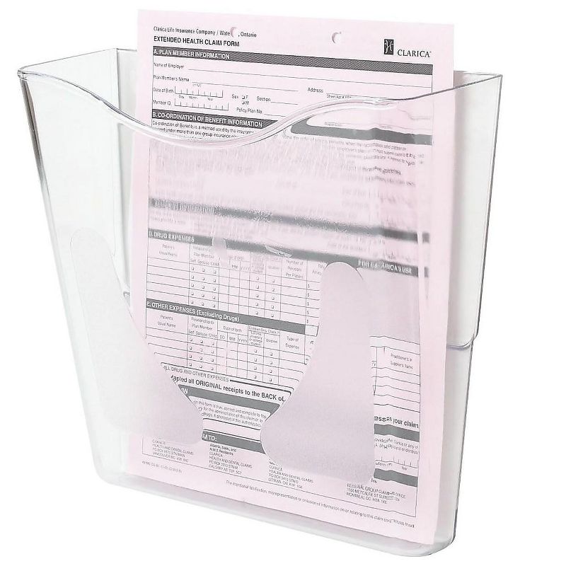 Deflecto DocuPocket Portrait Wall File Pocket A4/Magazines/Portfolios Clear 63001