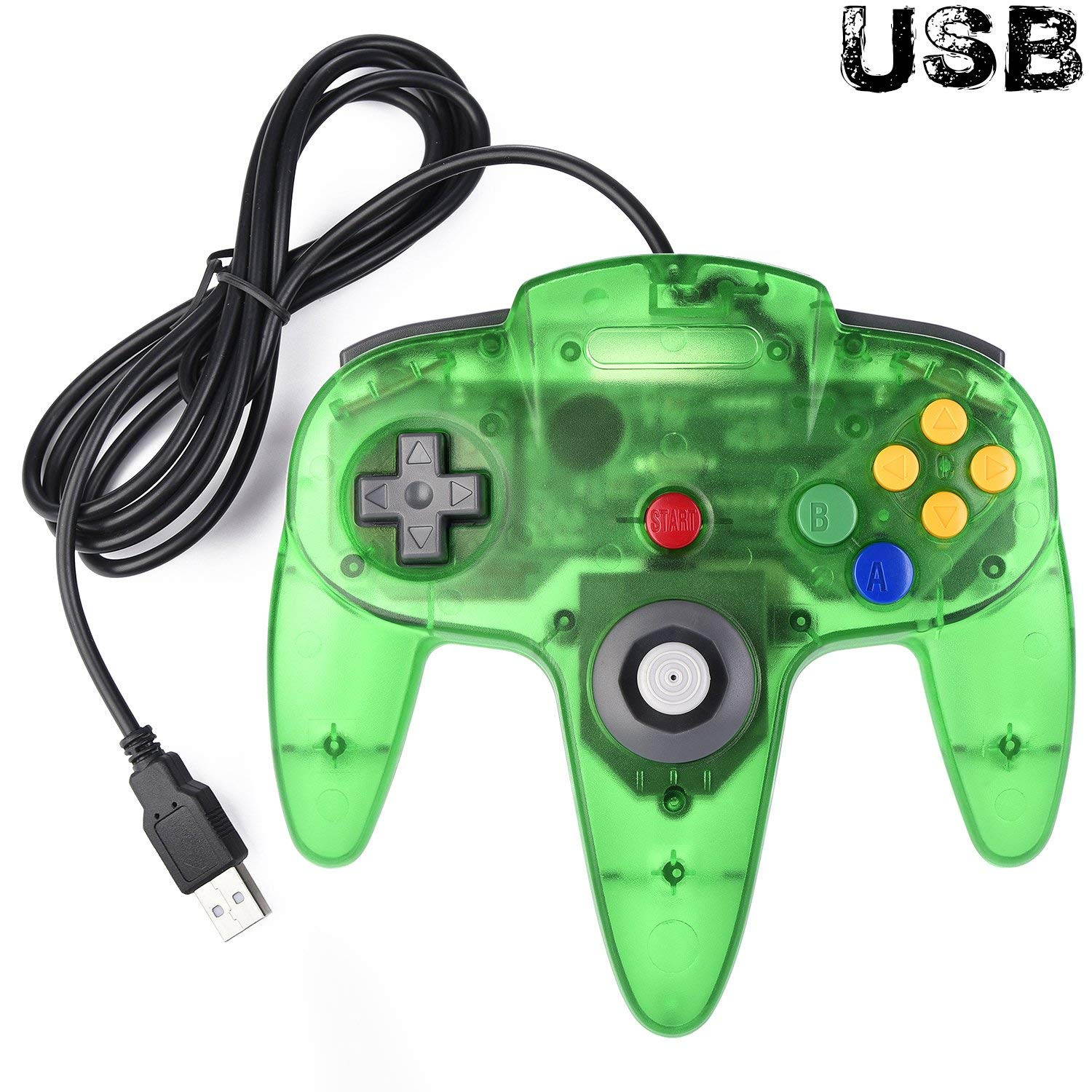 Generic Classic N64 Controller, Wired USB PC Game pad Joystick for Windows PC MAC Linux Raspberry Pi 3 Sega Genesis Higan