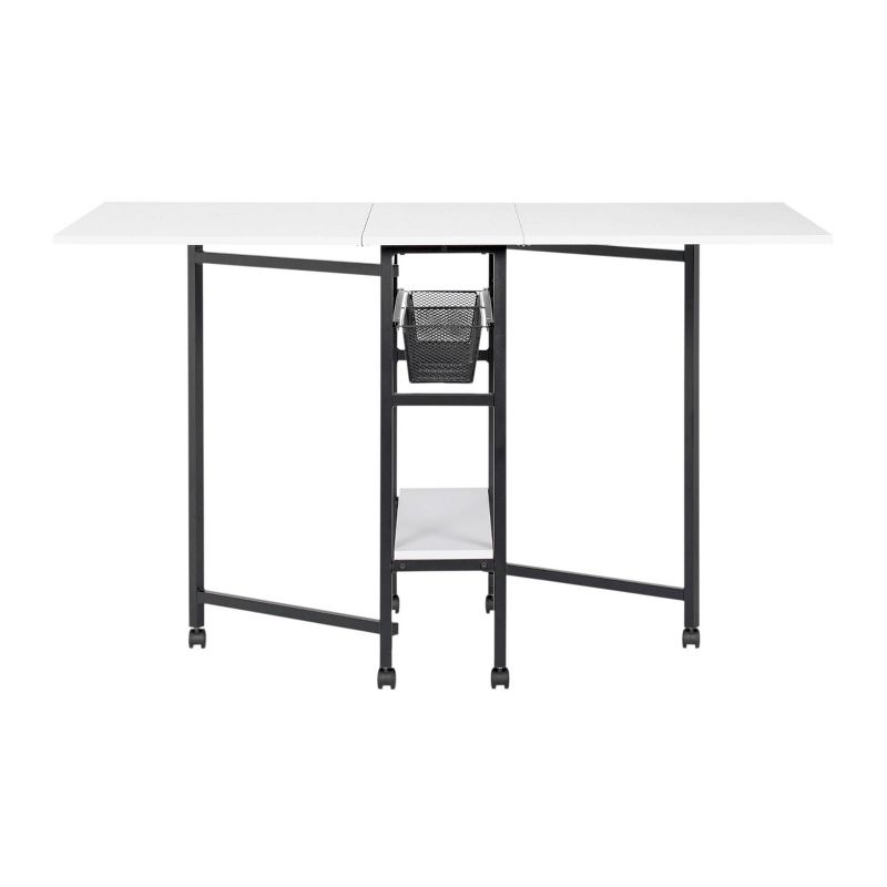 36" Fixed Height Cutting Table with Basket Charcoal/White - Sew Ready