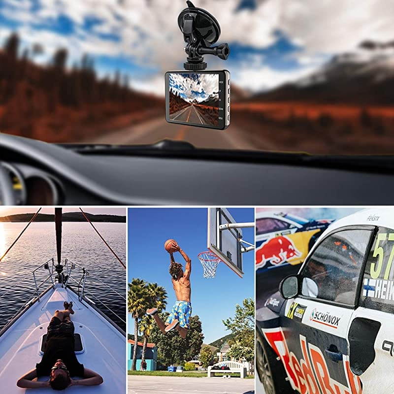 Car Windshield Mount for GoPro, Outdoor Sports Camera Holder with 1/4 Camera Screw Connector Compatible with All Camera