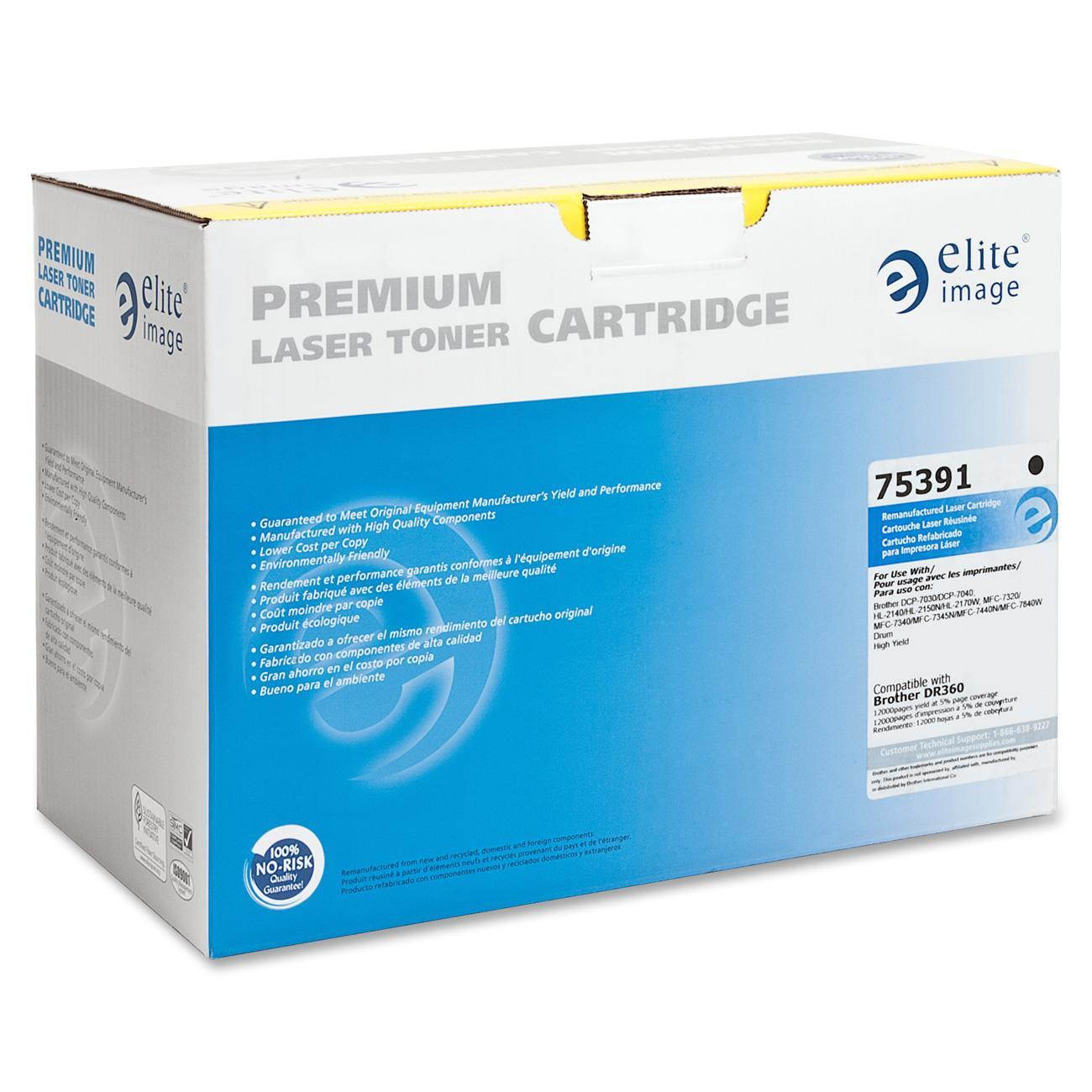 Elite Image 75391 Replacement Drum 12 000 Page Yield Black