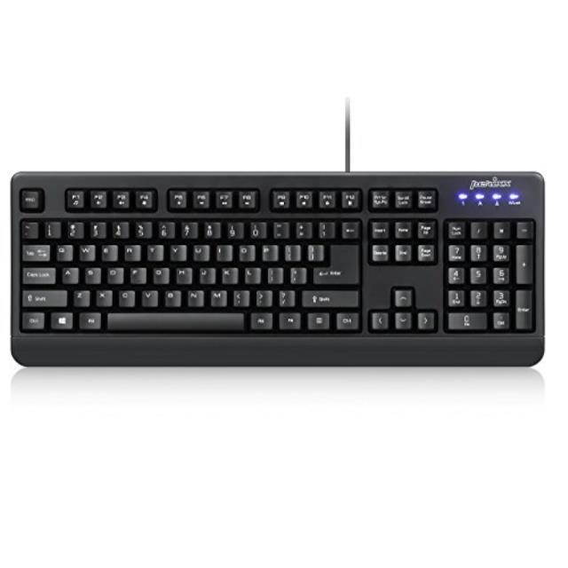Perixx PERIBOARD-517 Wired Water Proof Keyboard, IP 65 Dust and Water Proof, Black, 24 Anti-Gosting Keys, US English Standard Layout
