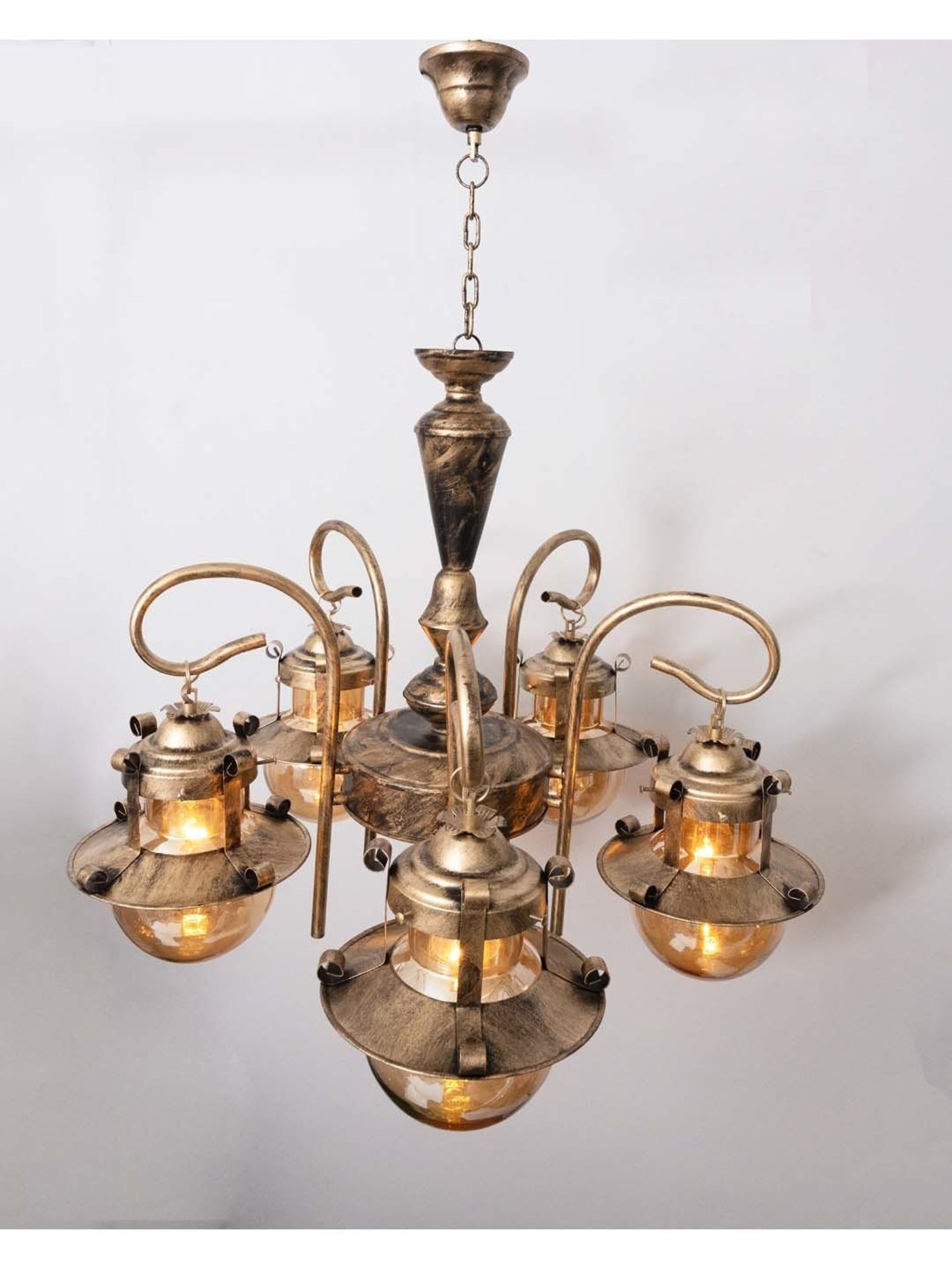 Fos Lighting Antique Brass Finish Allure 5 Light Chandelier - Set of 1