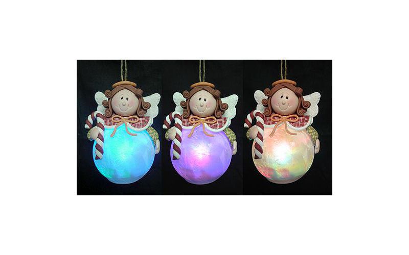 J. Hofert Co LED Lighted Color-Changing Angel Christmas Ornament