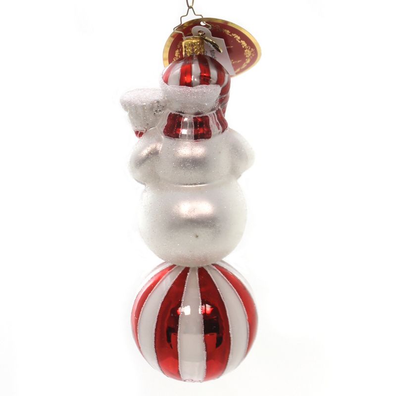 Christopher Radko Cherry Ice Pose Ornament Snowman Ball  -  Tree Ornaments