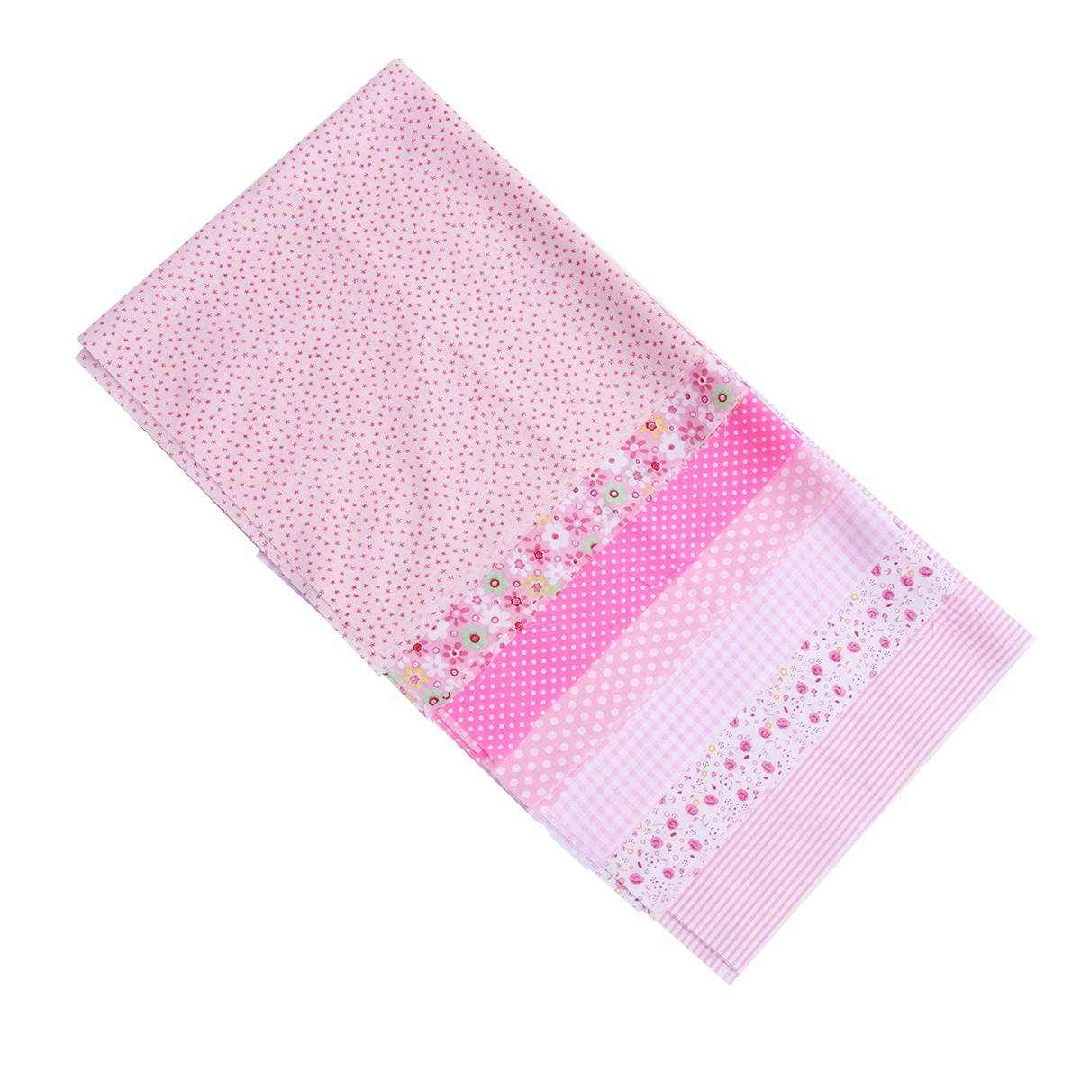 7PCS Small Floral Patchwork Cloth Fresh Printed Tabby Cloth Pure Cotton DIY Cloth Sheet Handmade DIY Cotton Cloth for Home Store (Blue Series)