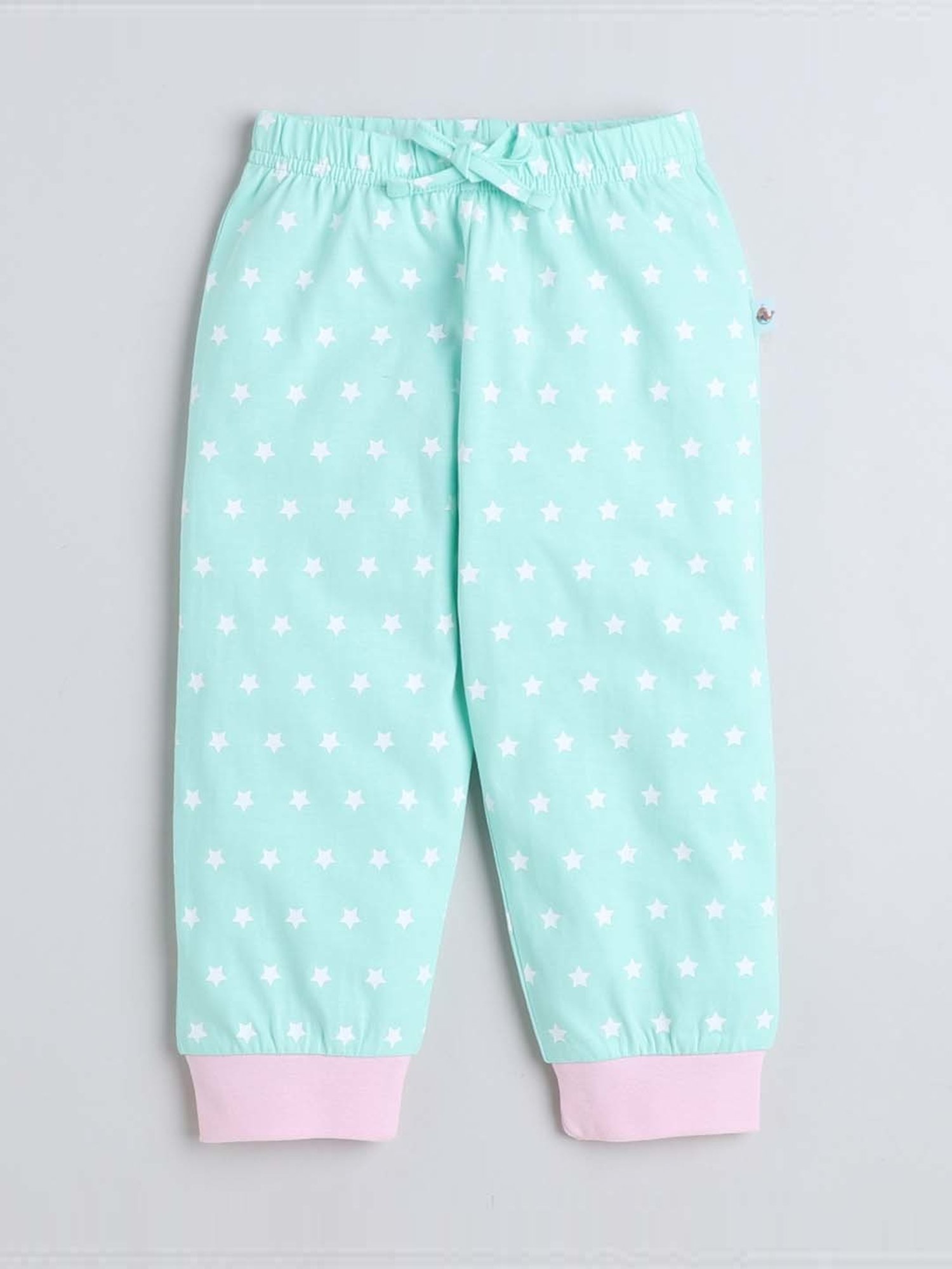 Bumzee Girls Mint Green & Purple Cotton Printed Full Sleeves T-Shirt Set