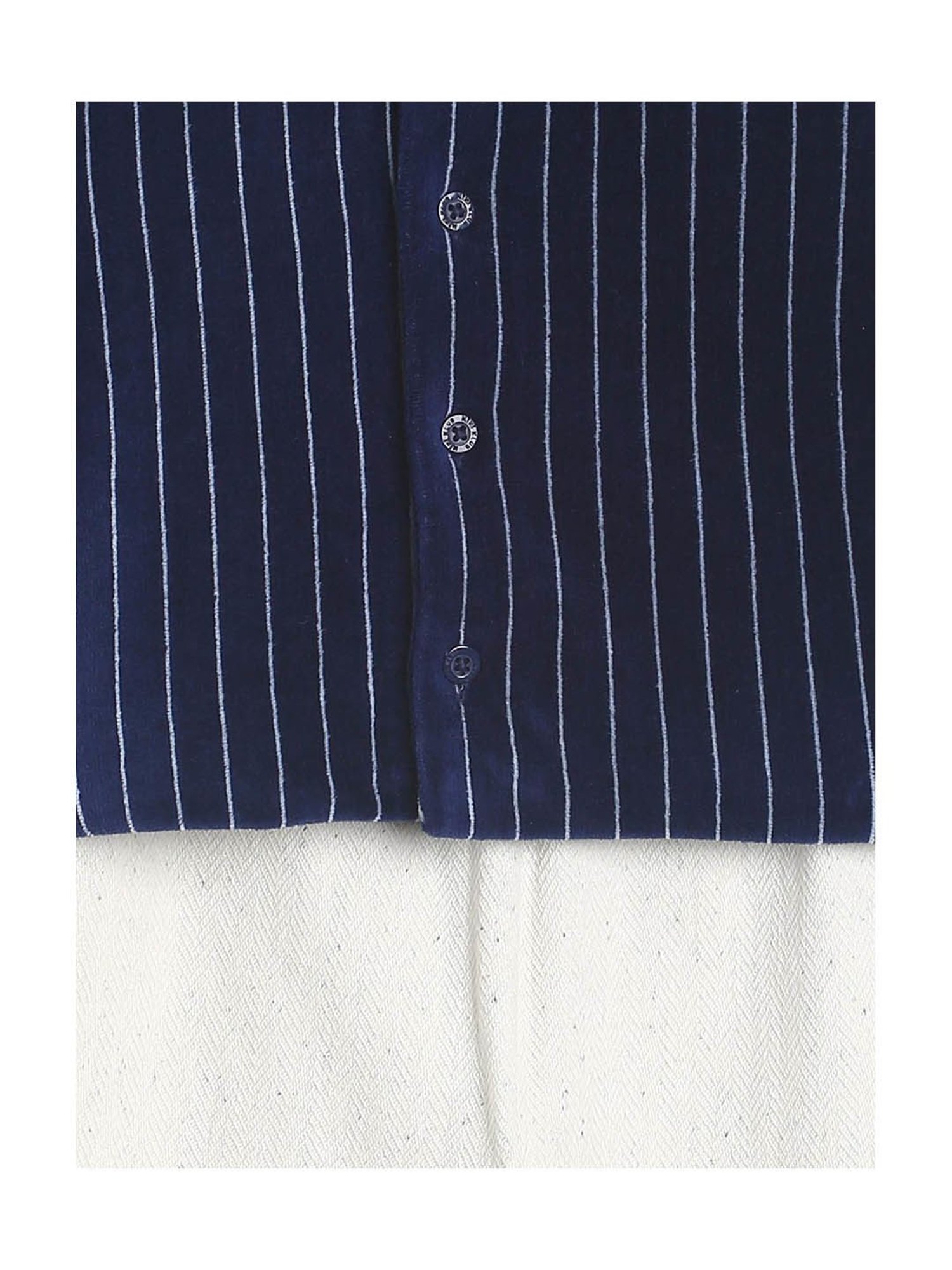 MINIKLUB Kids Navy & White Striped Full Sleeves Shirt with Pants