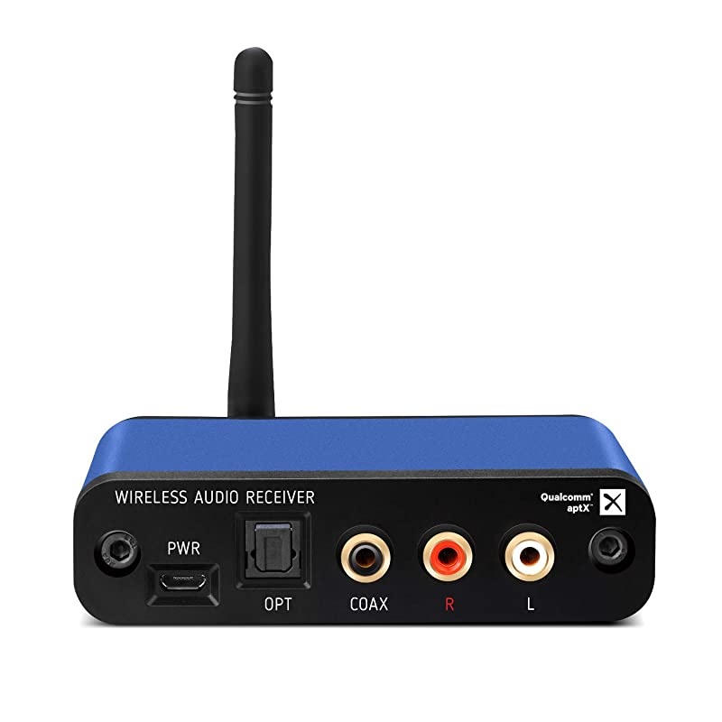 Bluetooth Music Receiver with aptX Low Latency Extended Range and High Fidelity 32 Bit Burr Brown DAC Optical amp Analog Outputs for Home Audio