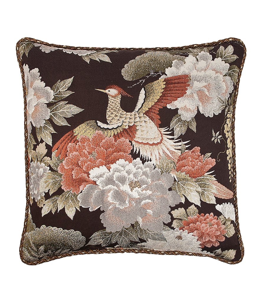 Austin Horn Classics Paradise Peacock Corded Square Pillow