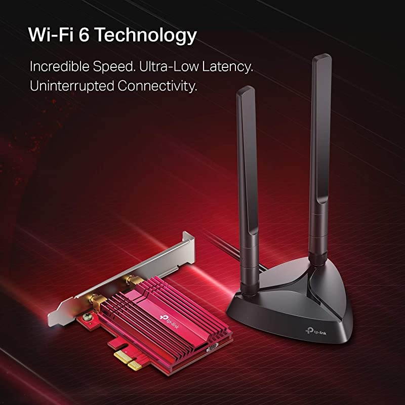 WiFi 6 AX3000 PCIe WiFi Card Archer TX3000E Up to 2400Mbps Bluetooth 50 80211AX Dual Band Wireless Adapter with MUMIMOOFDMAUltraLow Latency Supports Windows 10 64bit only