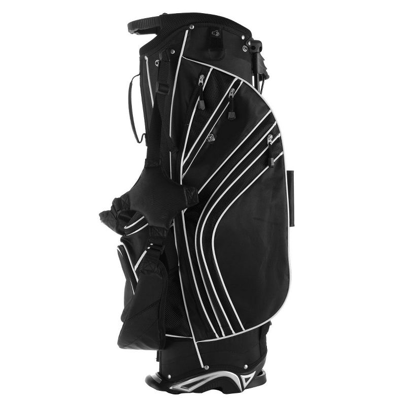 Costway Golf Stand Cart Bag Club w/6 Way Divider Carry Organizer Pockets Storage Black
