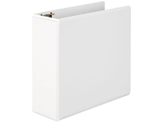 Wilson Jones 386-54W Basic D-Ring Vinyl View Binder, 4" Capacity, White