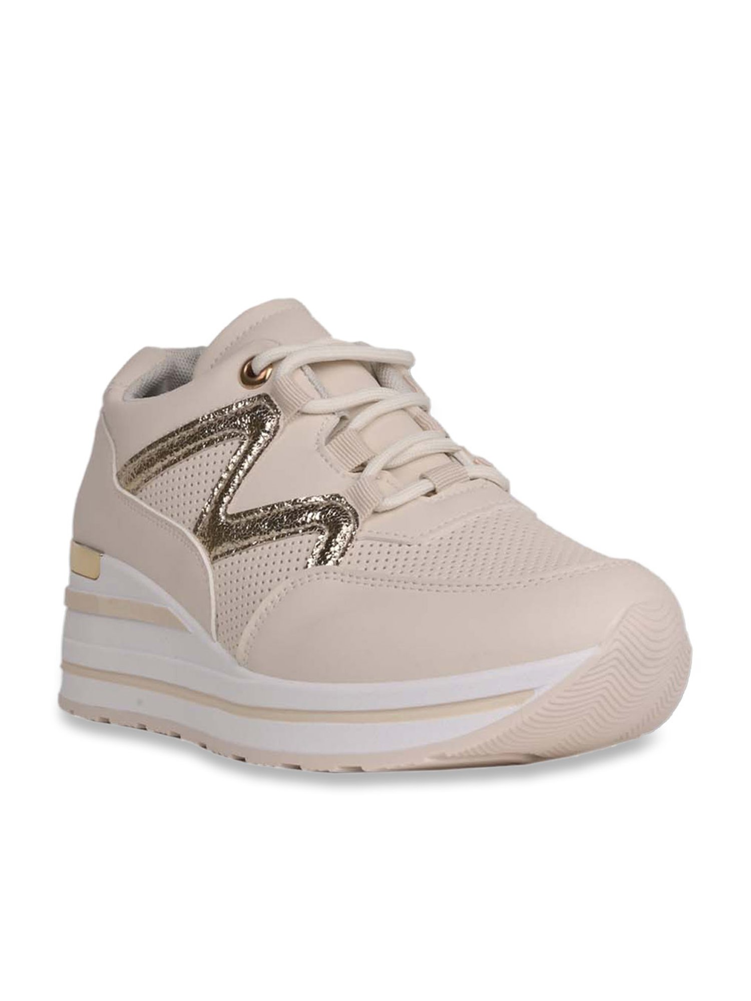 Jove Women's Beige Casual Sneakers