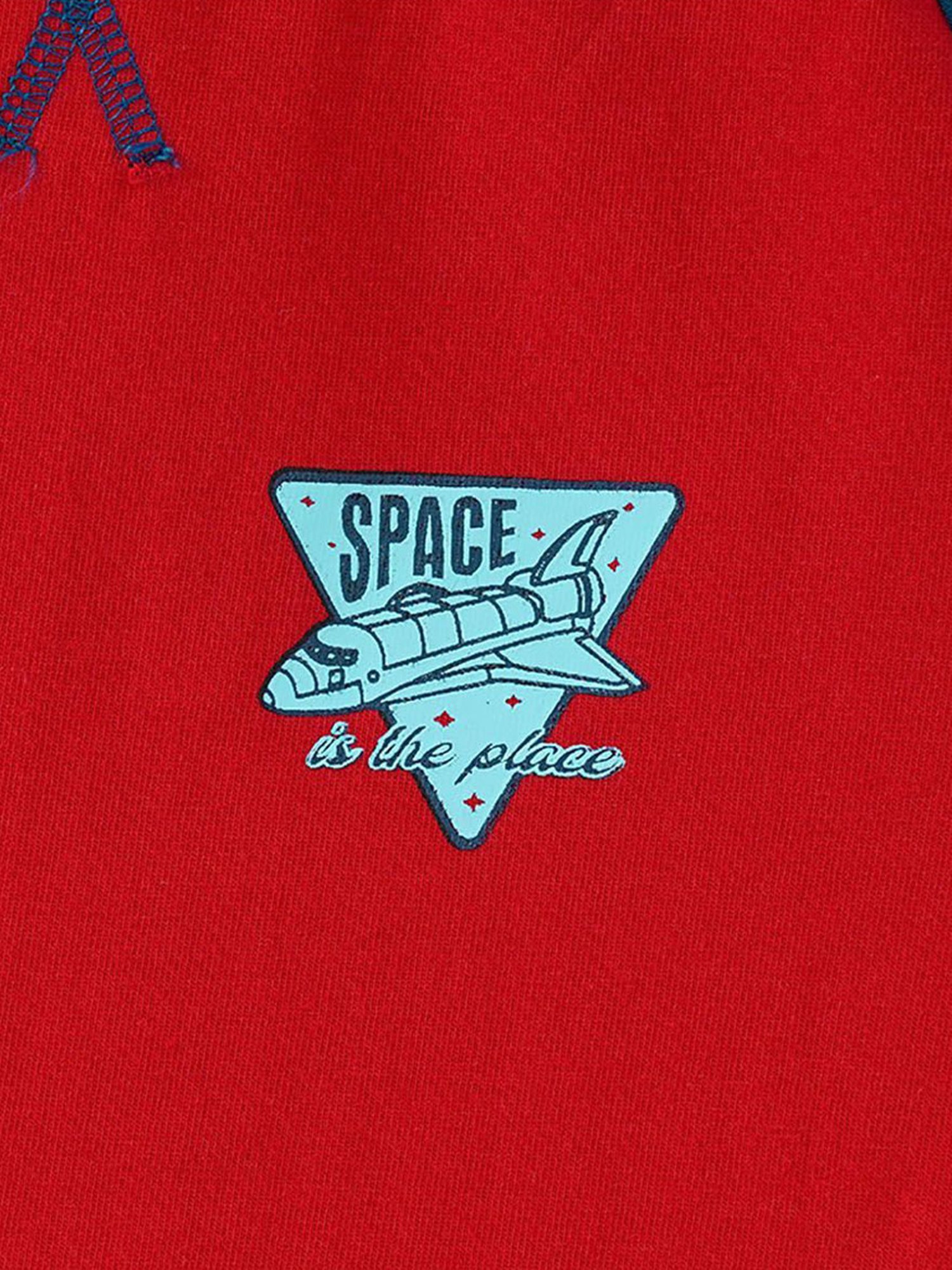 Ed-a-Mamma Boys Red Color Block  T-Shirt