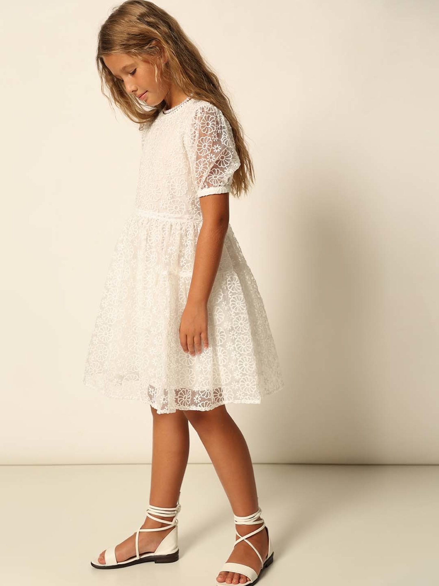 VERO MODA GIRL White Embroidered Dress