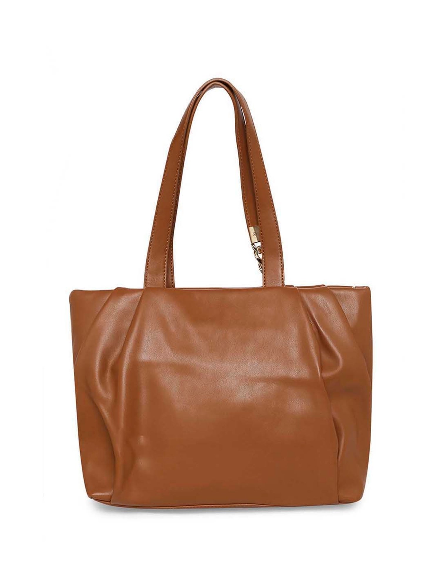 Marina Galanti Brown Solid Medium Tote Handbag