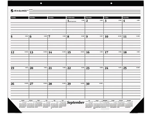 AT-A-GLANCE SK2416-00 Recycled 16-Month Desk Pad Calendar, 22" x 17"
