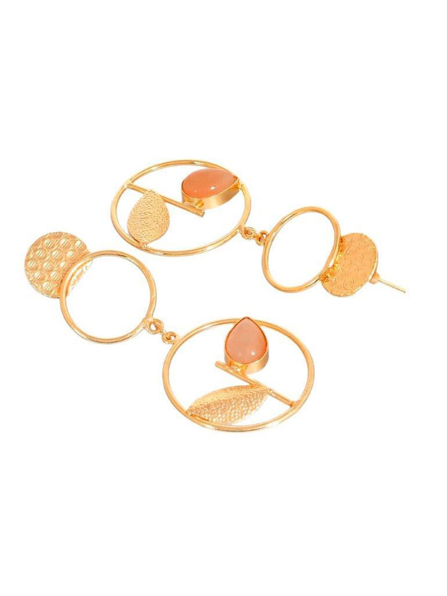 VOJ One Gram Gold Plated Round Shaped Drop Earrings for Women