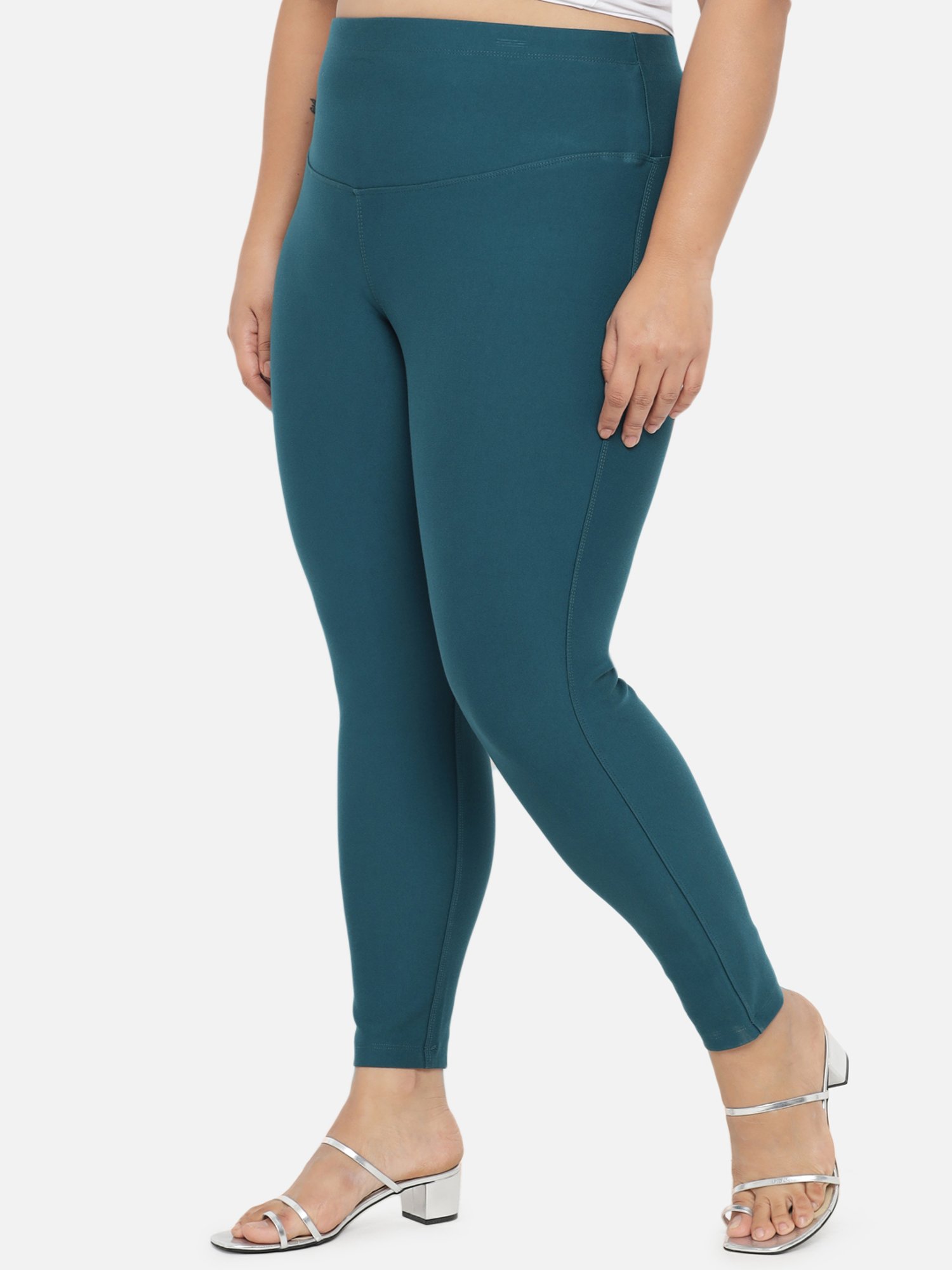 Amydus Teal Blue Mid Rise Jeggings