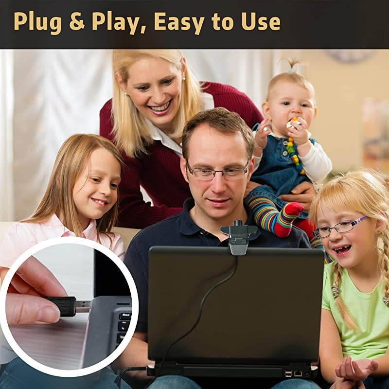 1080P HD Webcam with Microphone  Streaming Computer Web Camera for LaptopDesktopMacTV USB PC Cam for Video Calling Conferencing Gaming