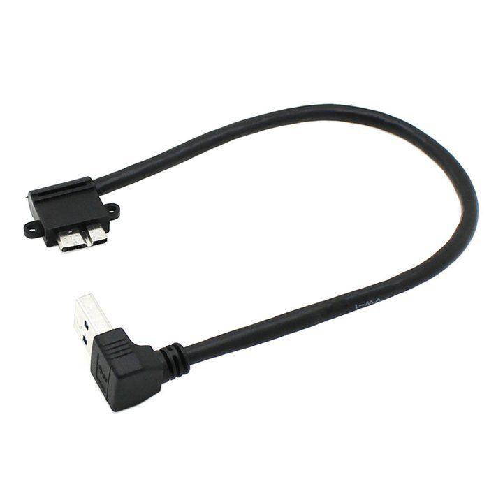 Up Angled 90 Degree USB 3.0 to Micro 10Pin Right Angled Cable 20cm for phone